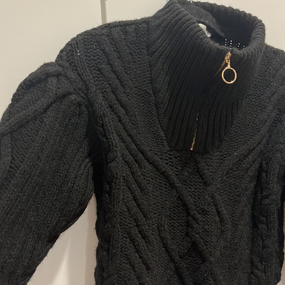 Mango black sweater with zipper, size S - Picture 3 of 3